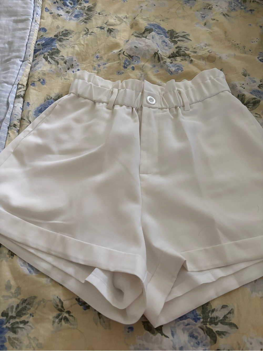 Jade High-Waist White Tailored Shorts